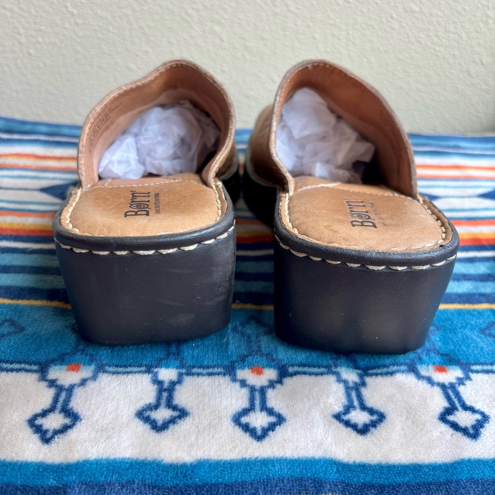 Børn Square-Toe Seamed Mule in Excellent Pebbled Honey Leather EU 38, US 7-7.5 - Picture 4 of 5